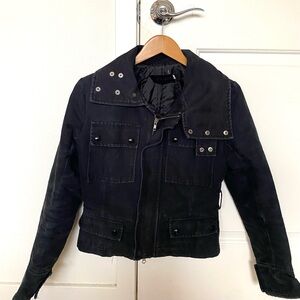 Imperial Military Style Denim Rivet Jacket, Size Medium